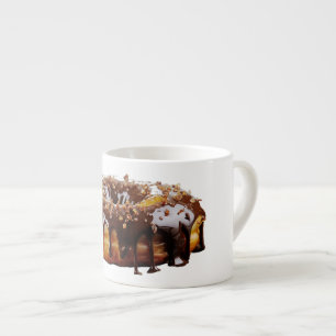 SlipperyJoe's dekadenta donut täckt tjock glansig Espressomugg