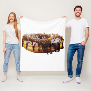 SlipperyJoe's dekadenta donut täckt tjock glansig Fleecefilt