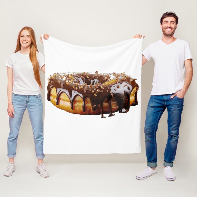 SlipperyJoe's dekadenta donut täckt tjock glansig  Fleecefilt (På plats)