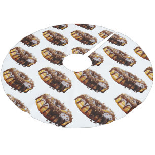 SlipperyJoe's dekadenta donut täckt tjock glansig Julgransmatta Borstad Polyester