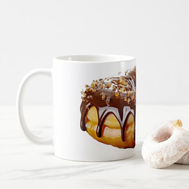 SlipperyJoe's dekadenta donut täckt tjock glansig  Kaffemugg (Med munk)