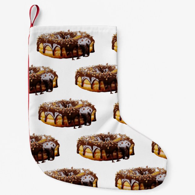 SlipperyJoe's dekadenta donut täckt tjock glansig  Liten Julstrumpa (Framsidan)