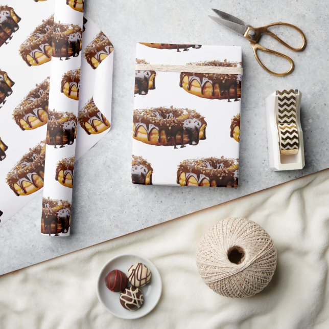 SlipperyJoe's dekadenta donut täckt tjock glansig  Presentpapper (Hantverk)