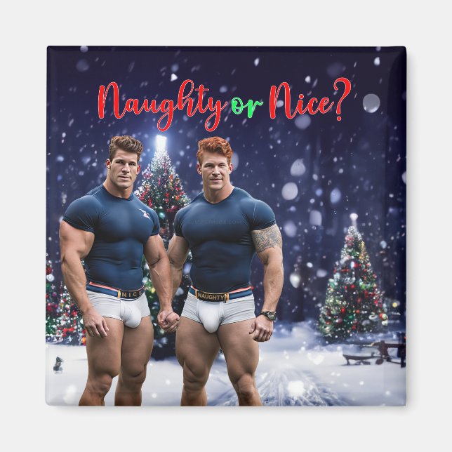 SlipperyJoes dekorerade julgranar täckta av snö Magnet (Framsidan)