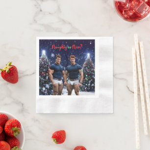 SlipperyJoes dekorerade julgranar täckta av snö Pappersservett