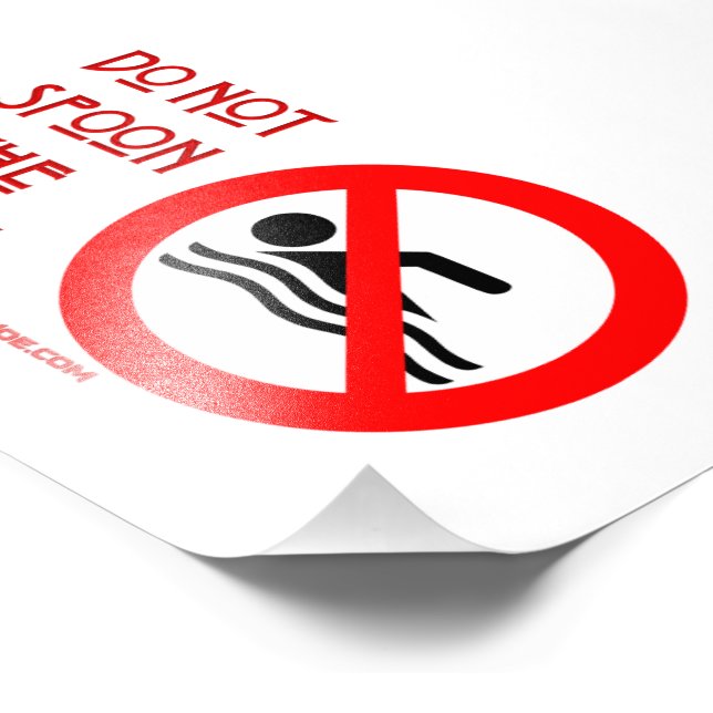 SlipperyJoe's Do Not Spoon Bacon Red Warns. Fototryck (Hörn)