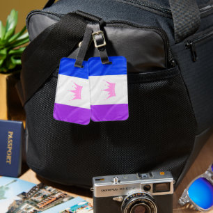 SlipperyJoe's dragkultur stolthet flagga lila ande Bagagebricka