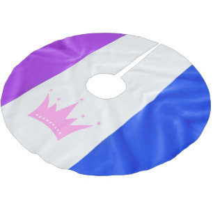SlipperyJoe's dragkultur stolthet flagga lila ande Julgransmatta Borstad Polyester
