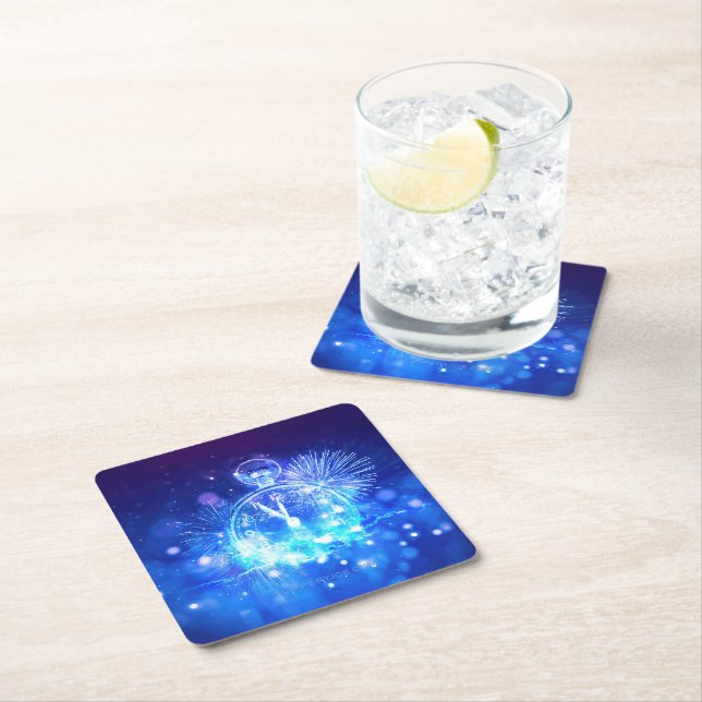 SlipperyJoe's electric thrill New Year’s Eve clock Underlägg Papper Kvadrat (Insitu)