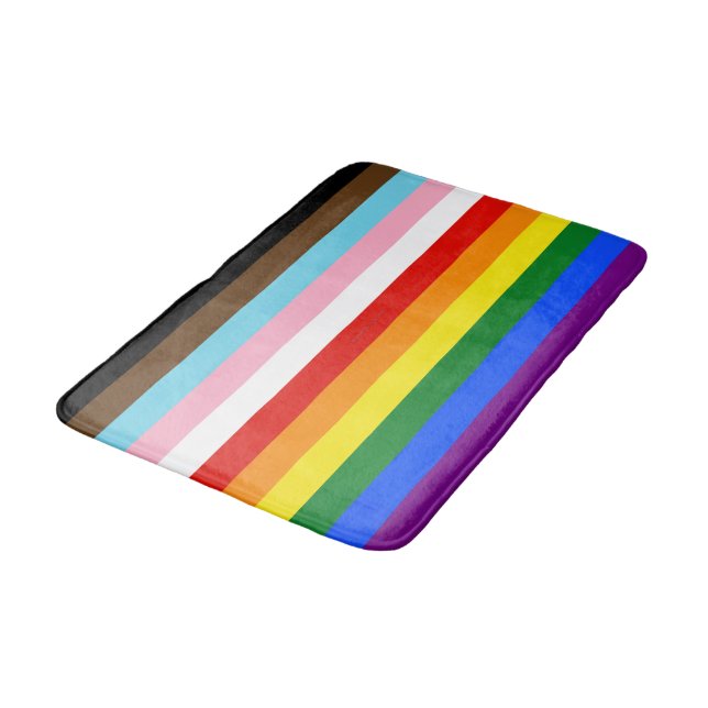 SlipperyJoe's Elva Stripe Pride Flag blandar Phil Badrumsmatta (Vinklad)