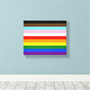 SlipperyJoe's Elva Stripe Pride Flag blandar Phil Canvastryck