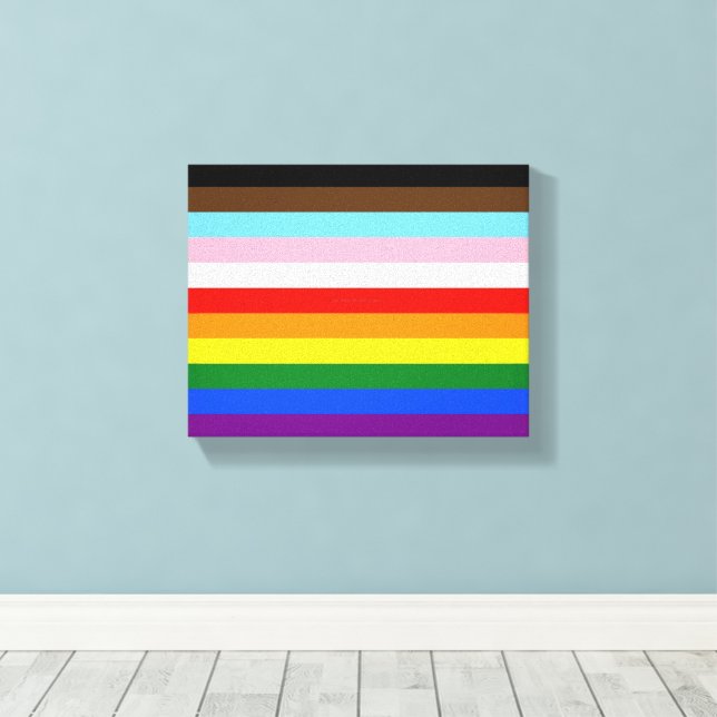 SlipperyJoe's Elva Stripe Pride Flag blandar Phil Canvastryck (Insitu (trägolv))