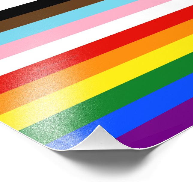 SlipperyJoe's Elva Stripe Pride Flag blandar Phil Fototryck (Hörn)