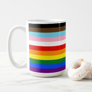 SlipperyJoe's Elva Stripe Pride Flag blandar Phil Kaffemugg