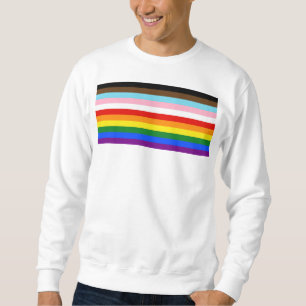 SlipperyJoe's Elva Stripe Pride Flag blandar Phil Lång Ärmad Tröja