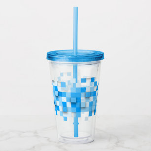 SlipperyJoe's färgar teckningsmosaik, modern, tred Take Away Mugg