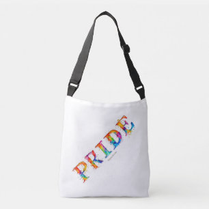 SlipperyJoes färgglada kreativa Pride-tema text- Axelväska