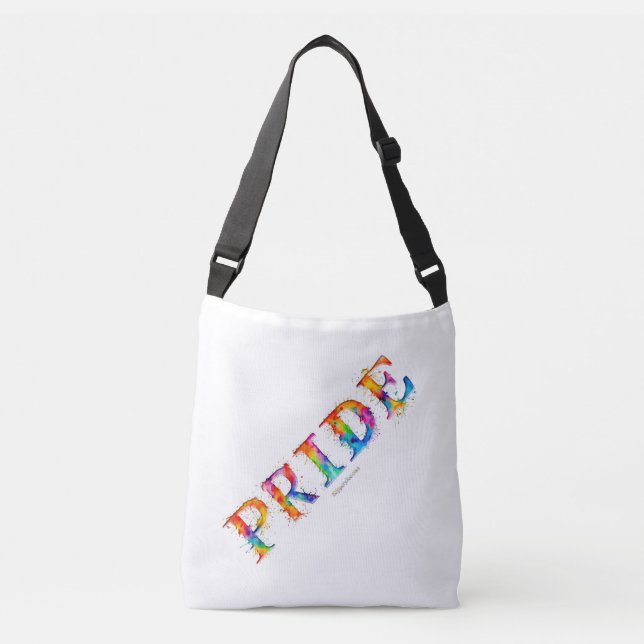 SlipperyJoes färgglada kreativa Pride-tema text- Axelväska (Framsida)