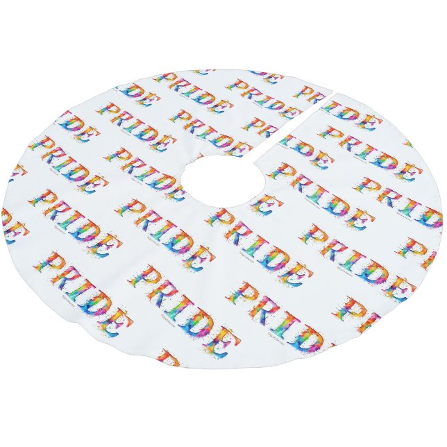 SlipperyJoes färgglada kreativa Pride-tema text- Julgransmatta Borstad Polyester (Vinklad)