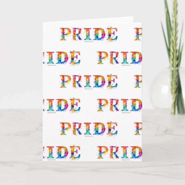 SlipperyJoes färgglada kreativa Pride-tema text- Kort (Framsida)