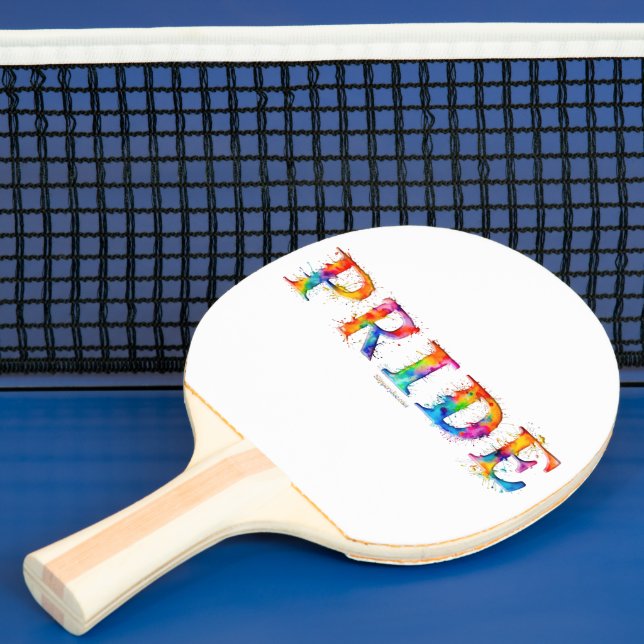 SlipperyJoes färgrika kreativa Pride-tema text- Pingisracket (Insitu)