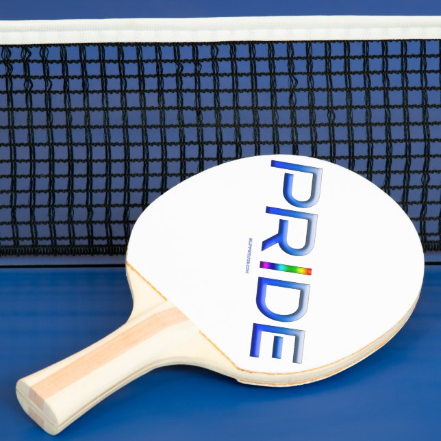SlipperyJoes färgstarka Pride ord fet metallisk bl Pingisracket (Insitu)