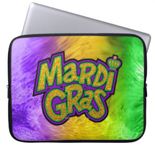 SlipperyJoe's festiva Mardi Gras-tema krona förstä Laptop Fodral