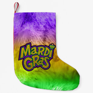 SlipperyJoe's festiva Mardi Gras-tema krona förstä Liten Julstrumpa