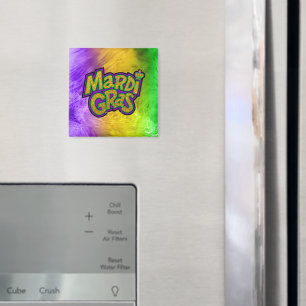 SlipperyJoe's festiva Mardi Gras-tema krona förstä Magnet