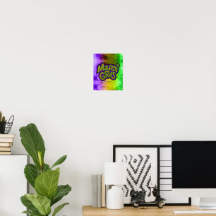 SlipperyJoe's festiva Mardi Gras-tema krona förstä Poster