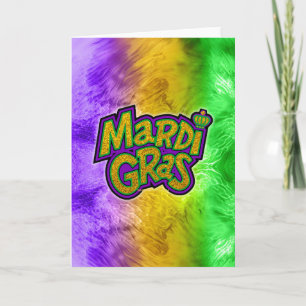 SlipperyJoe's festiva Mardi Gras-tema krona reinf Kort