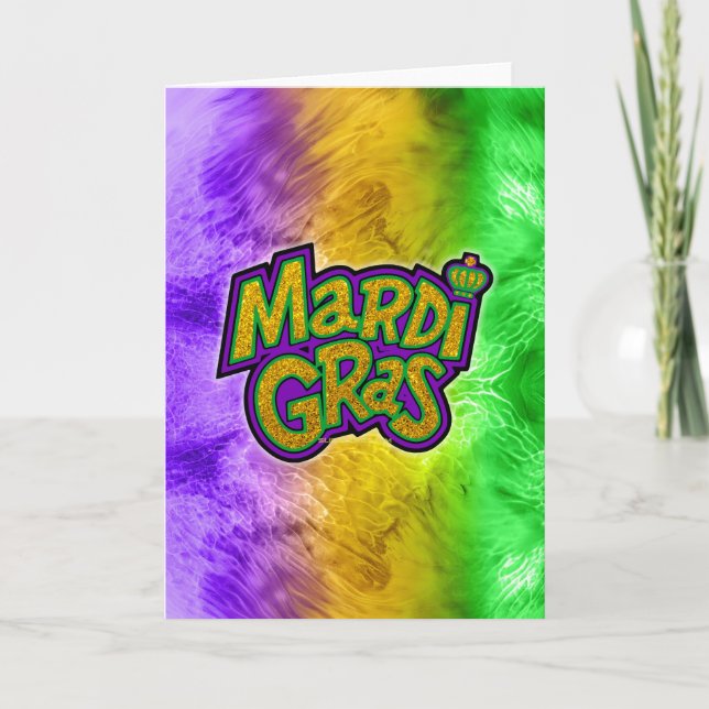 SlipperyJoe's festiva Mardi Gras-tema krona reinf Kort (Framsida)
