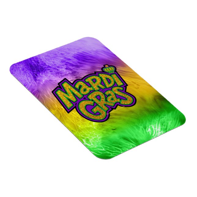 SlipperyJoe's festiva Mardi Gras-tema krona reinf Magnet (Högersidan)