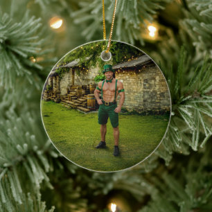 SlipperyJoes festliga Leprechaun till St. Patrick' Julgransprydnad Keramik