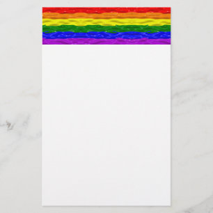 SlipperyJoe's flytande glans regnbågsflagga röd or Brevpapper