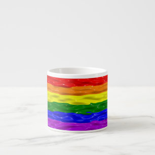 SlipperyJoe's flytande glans regnbågsflagga röd or Espressomugg