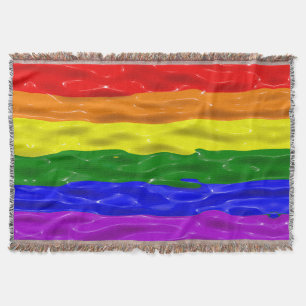 SlipperyJoe's flytande glans regnbågsflagga röd or Filt