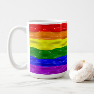 SlipperyJoe's flytande glans regnbågsflagga röd or Kaffemugg