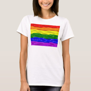 SlipperyJoe's flytande glans regnbågsflagga röd or T Shirt