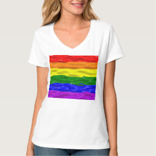 SlipperyJoe's flytande glans regnbågsflagga röd or T Shirt