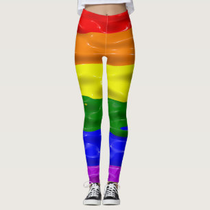 SlipperyJoe's flytande glans stolthetsflagga röd o Leggings