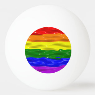 SlipperyJoe's flytande glans stolthetsflagga röd o Pingisboll