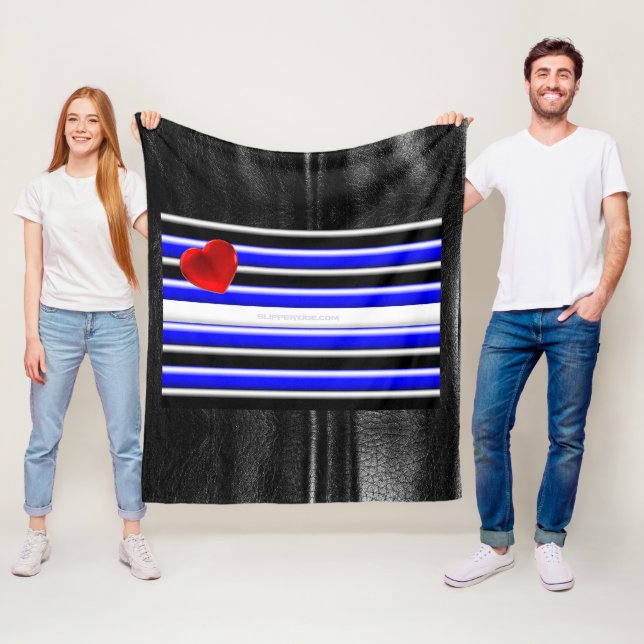 SlipperyJoe's Gay Leather Pride flagga black royal Fleecefilt (På plats)
