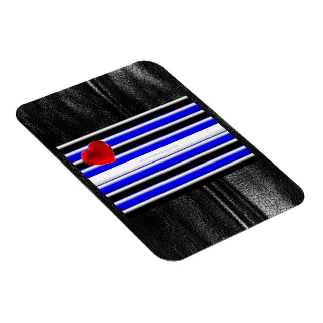 SlipperyJoe's Gay Leather Pride flagga black royal Magnet (Högersidan)
