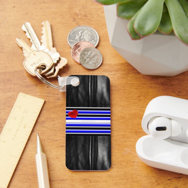 SlipperyJoe's Gay Leather Pride flagga black royal Nyckelring (Skrivbord)