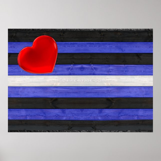 SlipperyJoe's Gay Leather Pride flagga svart kungl Poster (Framsidan)