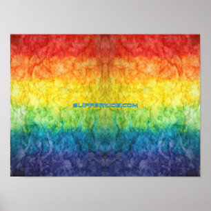 SlipperyJoe's gay pride flag regnbågsfärger tie-dy Poster