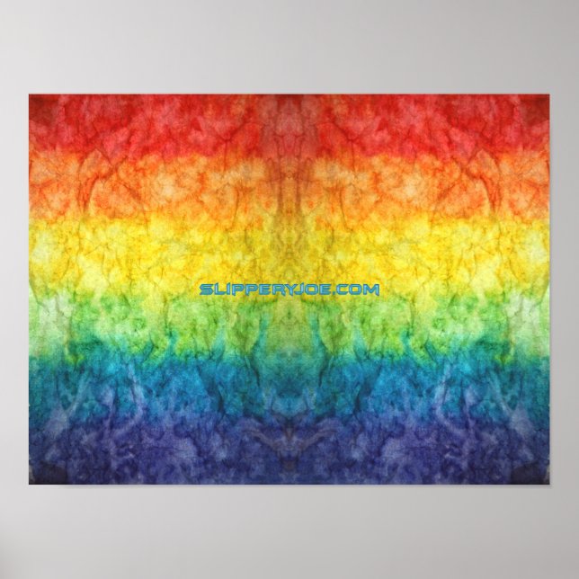 SlipperyJoe's gay pride flag regnbågsfärger tie-dy Poster (Framsidan)