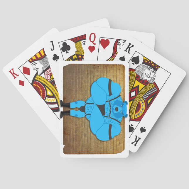 SlipperyJoes gaymuskelbjörn bär tecknad i ledet Casinokort (Baksidan)