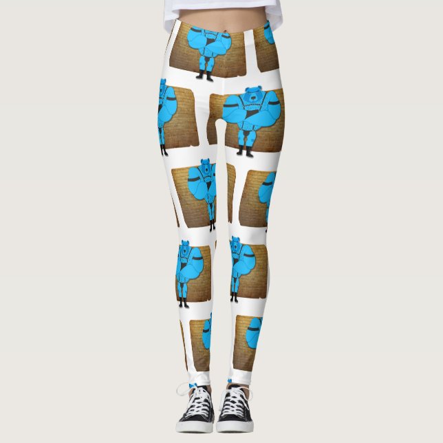 SlipperyJoes gaymuskelbjörn bär tecknad i ledet Leggings (Framsida)